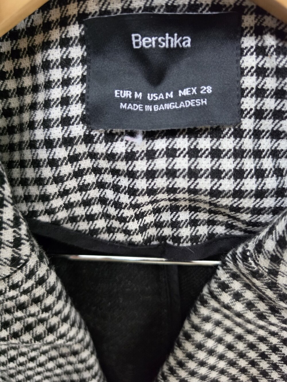 Bershka Black & White Gingham Double-Breasted Blazer - Picture 5 of 7